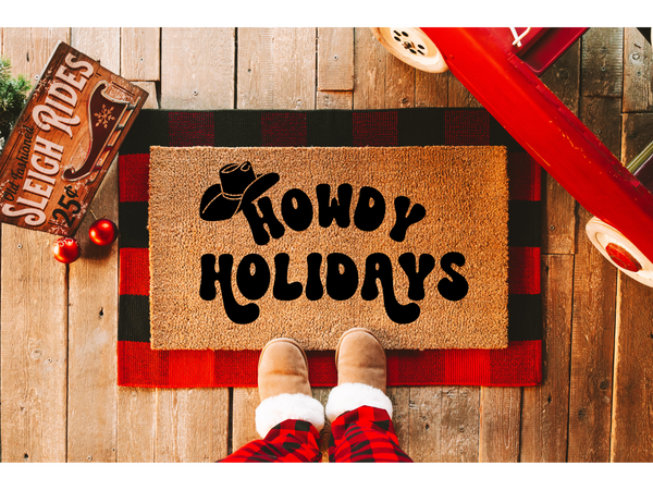 Howdy Holidays doormat