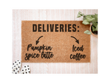 Deliveries Pumpkin Spice or Iced Coffee doormat