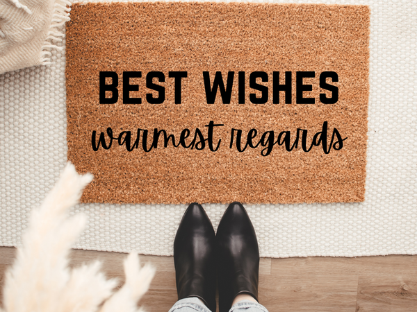 Best Wishes Warmest Regards doormat